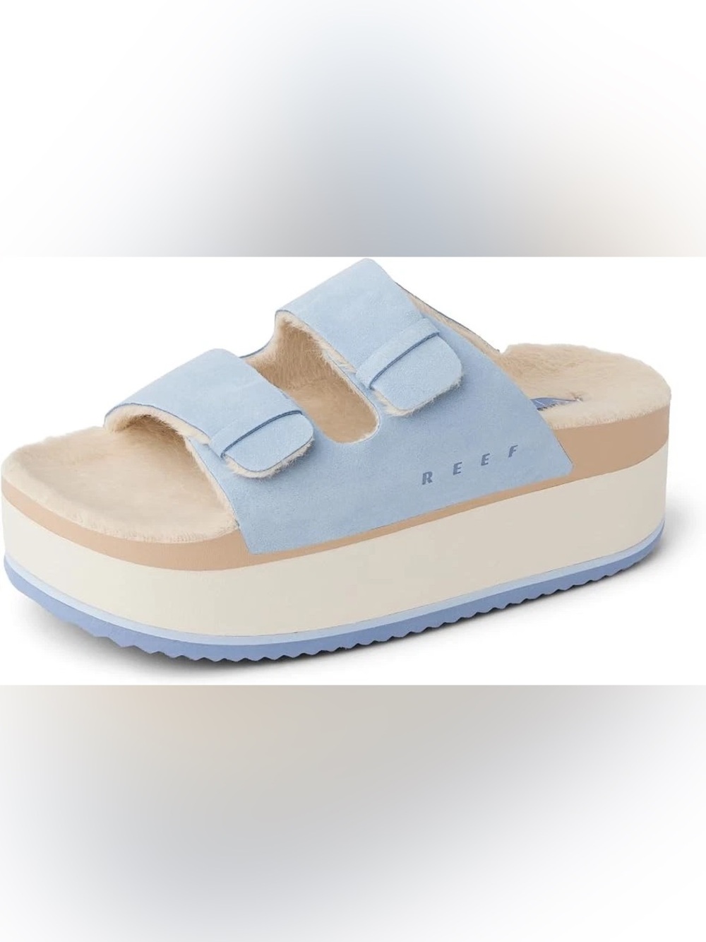REEF Ojai Ciara Rare Dusty Blue Suede Platform Sandals Women’s 10 NWT